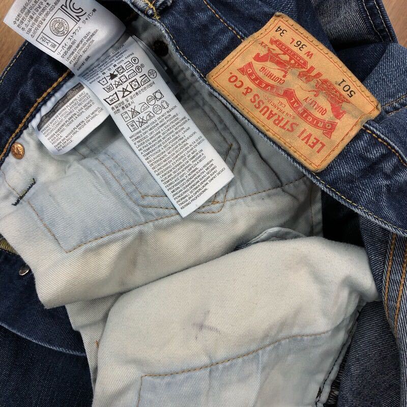 【FC254】Levi's 501 W36 L34 定番ストレート 色落ち加工 ジーンズ ジーパン デニムパンツ メンズブランド古着 リーバイス501 送料無料_画像6