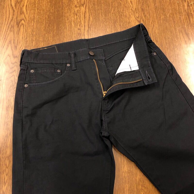 【FC372】Levi's 505 W32 L32 薄地 カラーパンツ ブラック 黒色 ストレッチ生地 メンズブランド古着 リーバイス505 送料無料_画像4