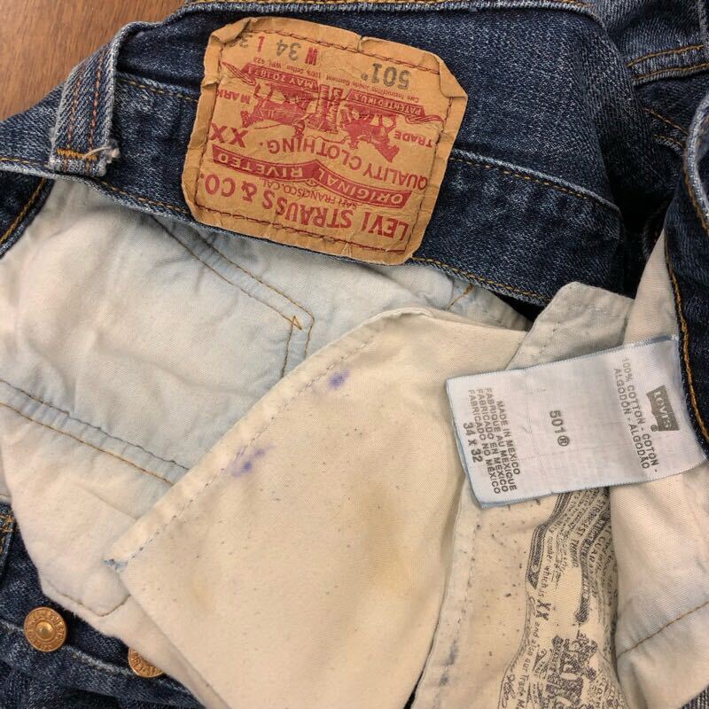 【FC410】Levi's 501 W34 L32 定番ストレート 色落ち加工 ジーンズ ジーパン デニムパンツ メンズブランド古着 リーバイス501 送料無料_画像6