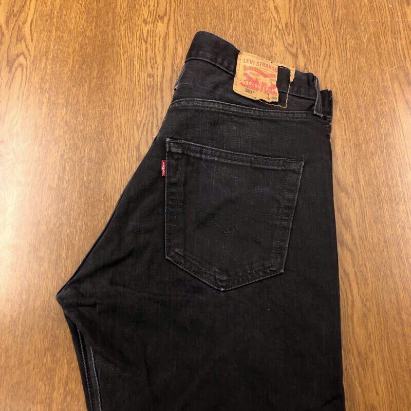 【FC425】Levi's 501 W36 L32 定番ストレート カラーパンツ ブラック 黒色 メンズブランド古着 リーバイス501 送料無料の画像1