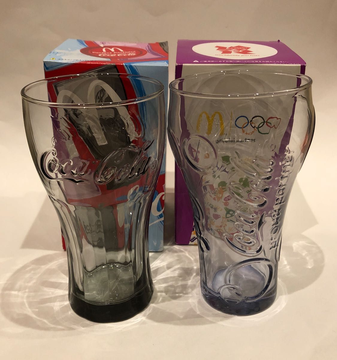 ★コカコーラ×マクドナルド★2009、2012 グラス ガラスコップ タンブラー 未使用品 Coca-Cola McDonald