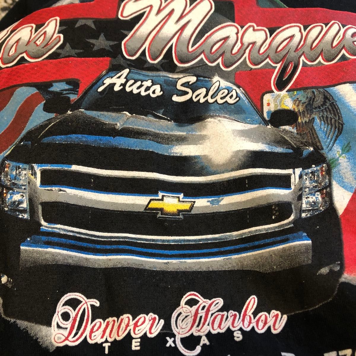 アメリカの車屋の“CHEVROLET TAHOE”プリントTシャツ 半袖 メンズ ブラック 大きいサイズ GILDAN