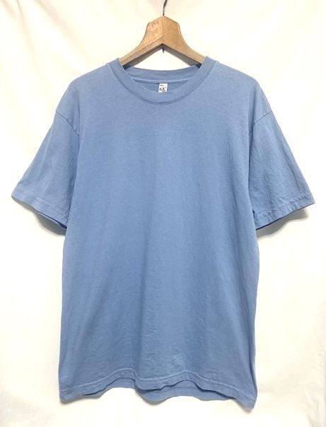 ★USA製 LOS ANGELES APPAREL ロサンゼルスアパレル 6.5oz GARMENT DYE CREW NECK T-SHIRT ライトブルー製品染め クルーネックTシャツ Mの画像1