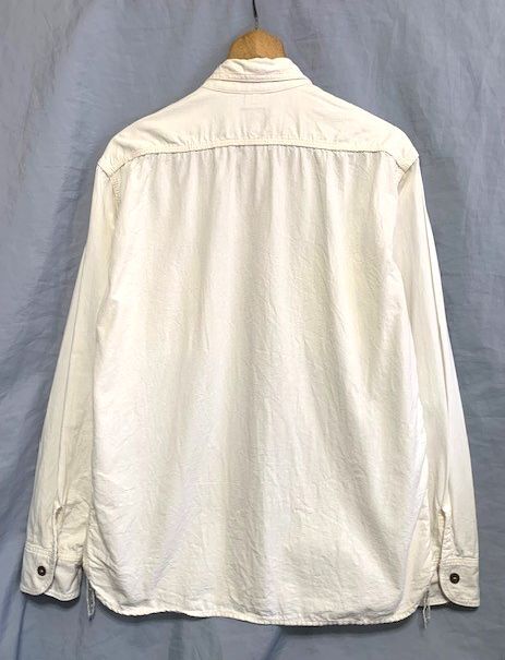 ★ MOMOTARO JEANS 桃太郎ジーンズ　シャンブレー ワークシャツ 日本製 オフホワイト 42_画像7