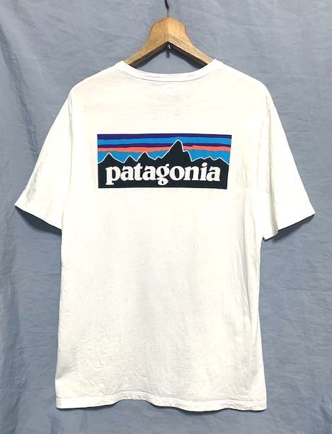 ☆20SS 美品 patagonia パタゴニア P-6 LOGO ORGANIC T-SHIRT ロゴプリント オーガニックコットンTシャツ ホワイト Sの画像1