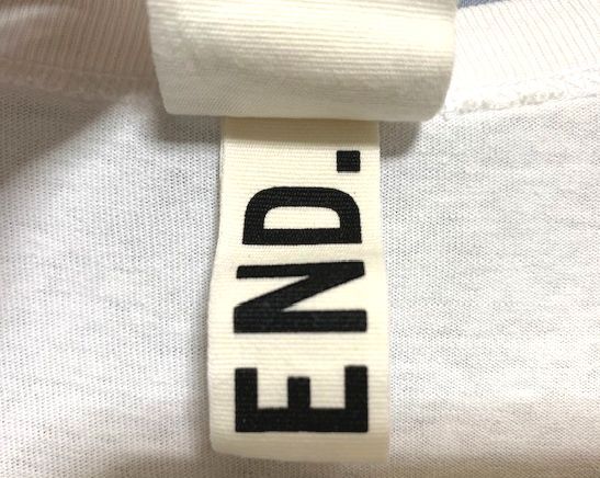 ★23SS コラボ 美品　Champion × END Clothing　チャンピオン×エンドクロッシング　ロゴ刺繍 クルーネックTシャツ イタリア製 ホワイト L_画像7