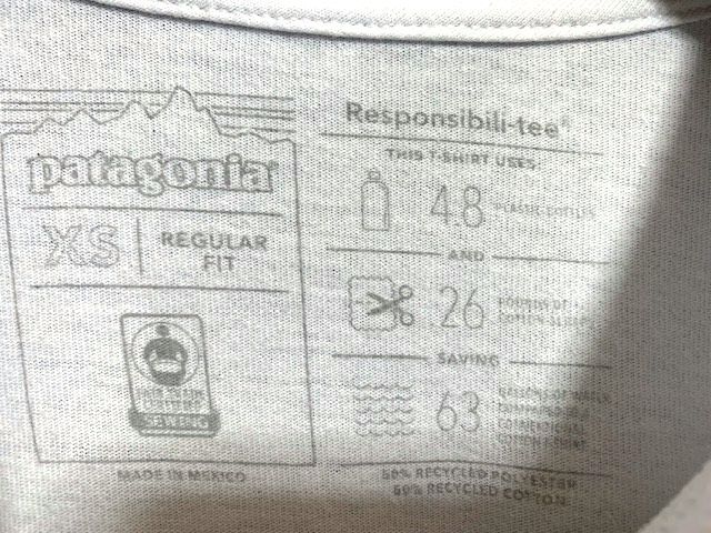 ☆美品　patagonia パタゴニア　L/S Text Logo Responsibili Tee ロゴプリント ロングスリーブTシャツ ホワイト XS_画像5