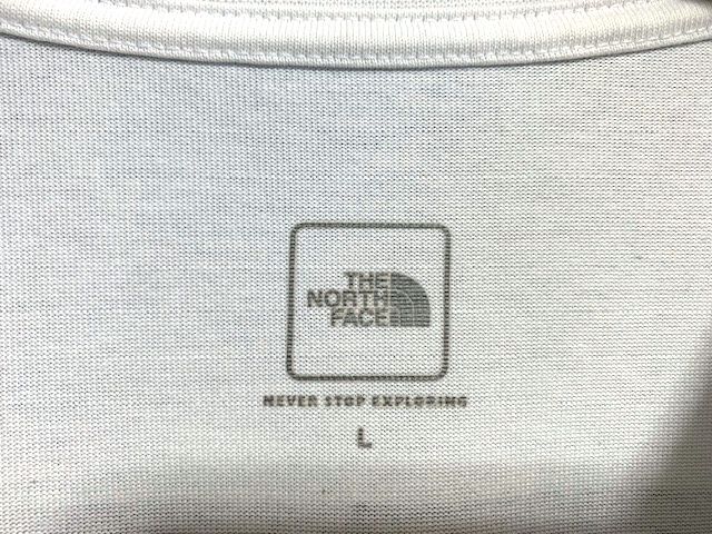 ☆美品　THE NORTH FACE ノースフェイス　SQUARE LOGO TEE スクエアロゴプリント クルーネックTシャツ ホワイト Ｌ_画像6