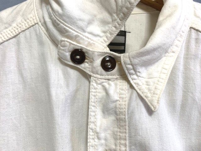 ★ MOMOTARO JEANS 桃太郎ジーンズ　シャンブレー ワークシャツ 日本製 オフホワイト 42_画像3