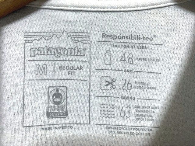 ☆19SS patagonia パタゴニア P-6 Logo Responsibili Tee ロゴプリントTシャツ ホワイト Mの画像5