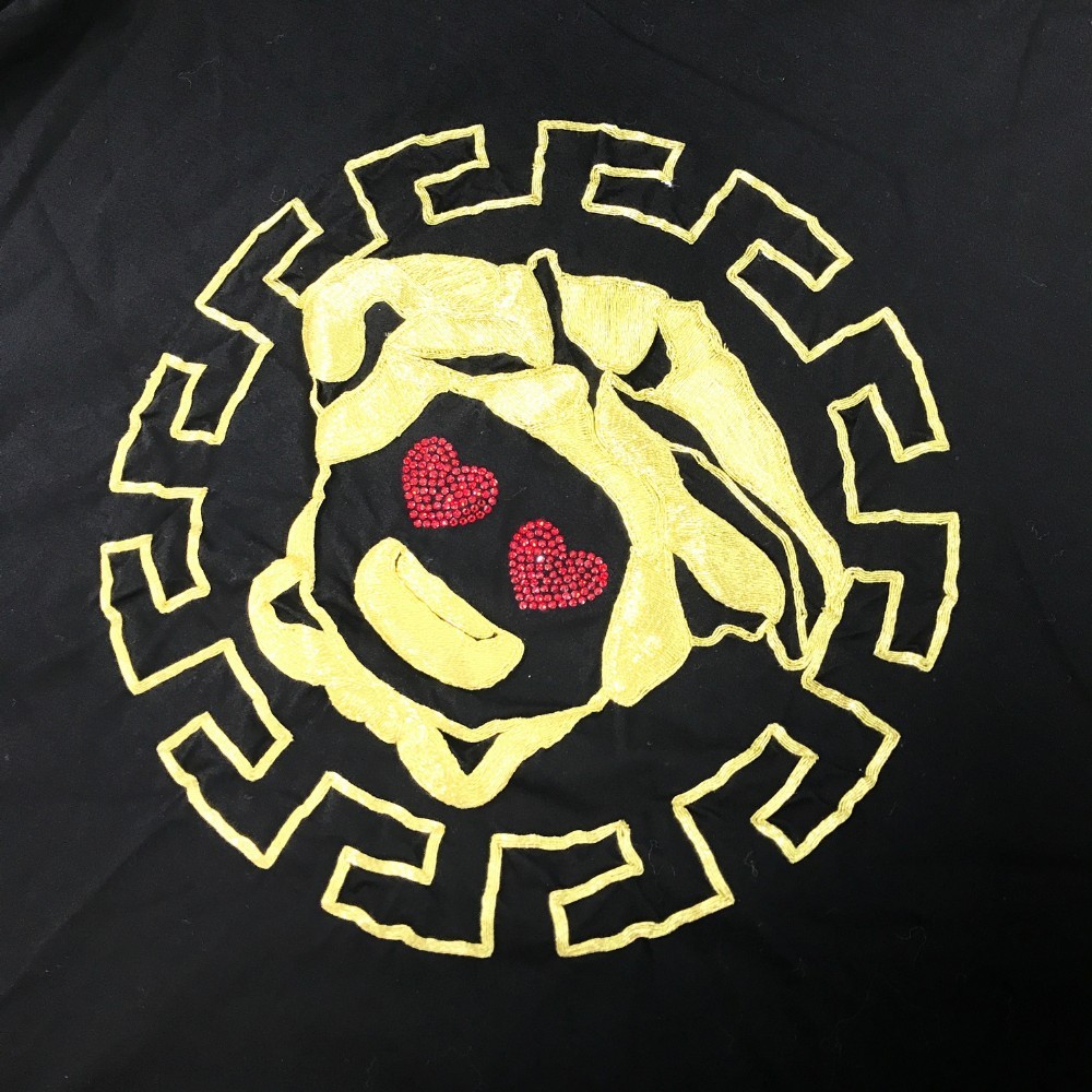 VERSACE ヴェルサーチ 半袖Tシャツ メデューサ ハート ブラック系 L [240101084820] メンズ_画像4