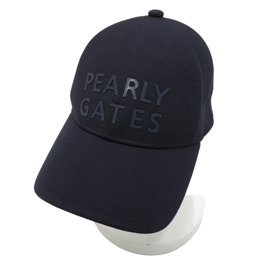 【美品】PEARLY GATES パーリーゲイツ メッシュキャップ ネイビー系 FR [240101056477] ゴルフウェア_画像1