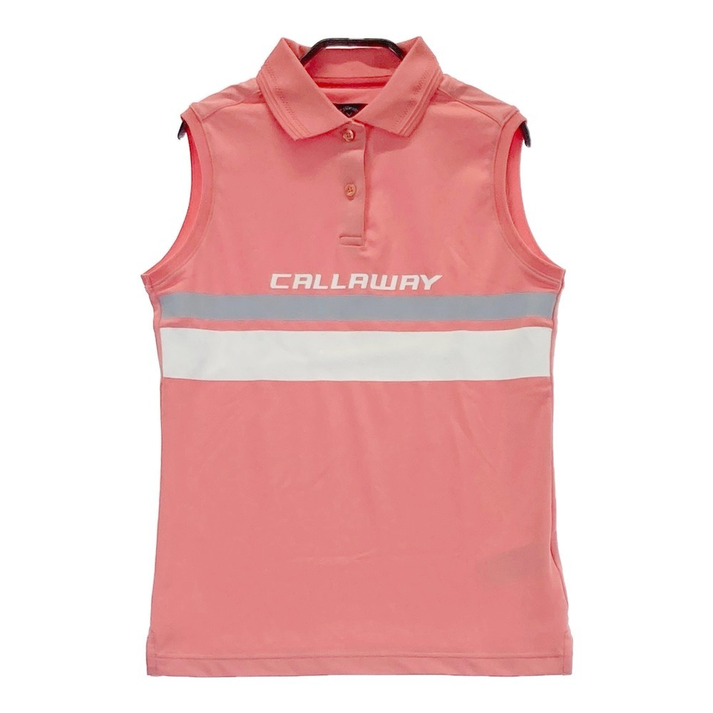 CALLAWAY キャロウェイ ノースリーブ ポロシャツ ピンク系 S [240101143605] ゴルフウェア レディース_画像1