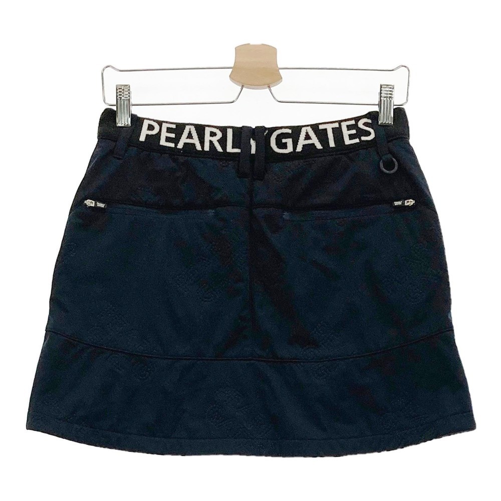 【1円】PEARLY GATES パーリーゲイツ 2022年モデル 裏フリース スカート ロゴ ブラック系 1 [240101131963] レディース_画像2