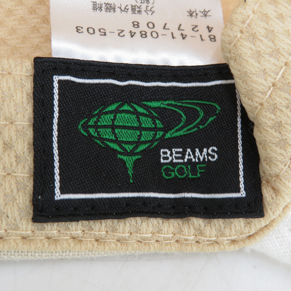 BEAMS GOLF ビームスゴルフ リネン混 ツバ広キャップ ベージュ系 55-57 [240101089021] ゴルフウェア_画像6