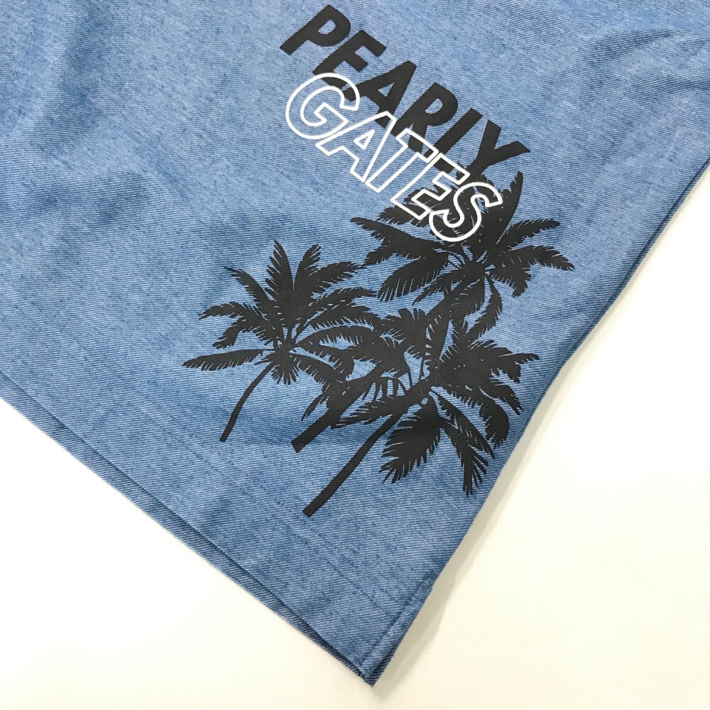 PEARLY GATES パーリーゲイツ 2021年モデル 半袖ポロシャツ ヤシの木 ネイビー系 0 [240001802197] ゴルフウェア レディース_画像4