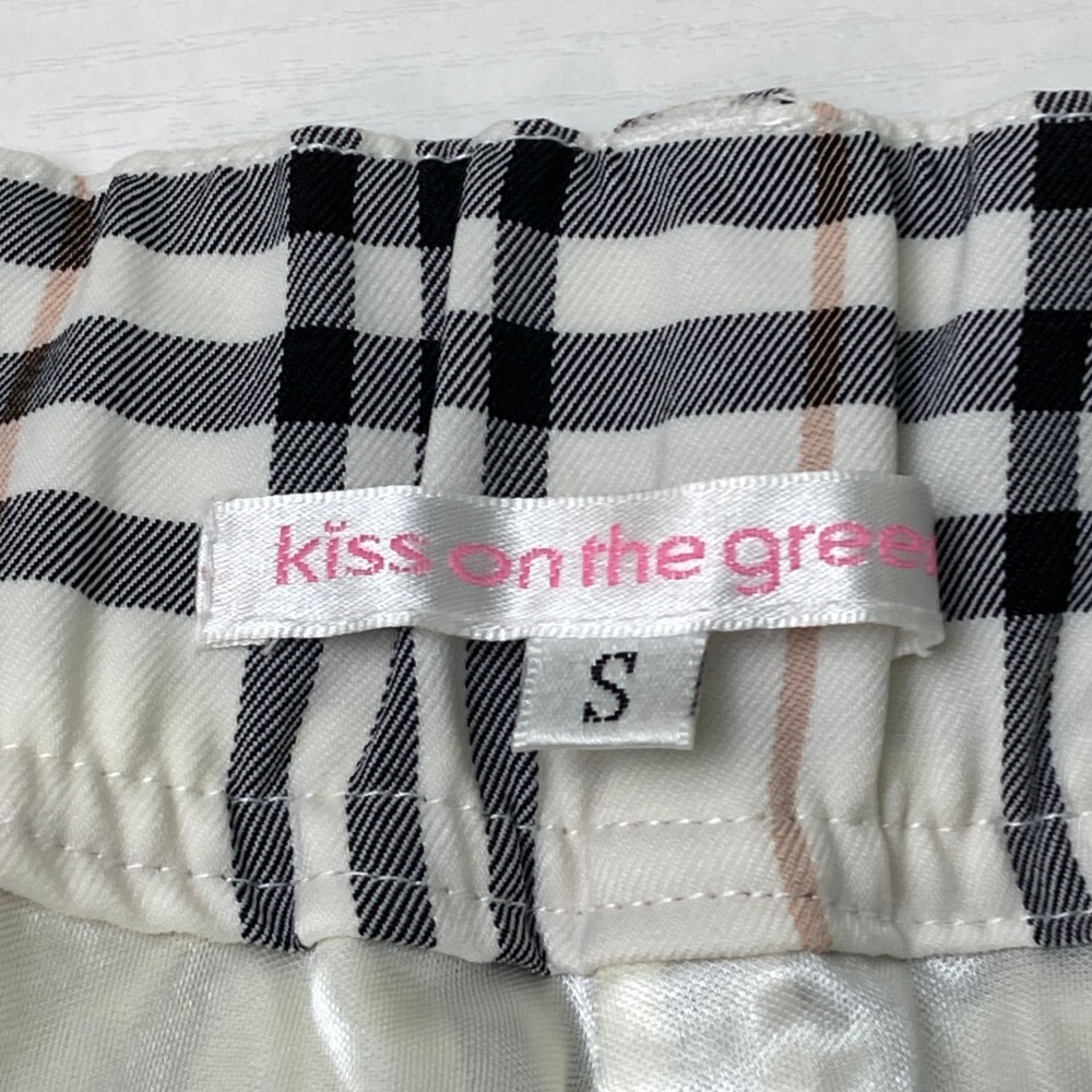 KISS ON THE GREEN キスオンザグリーン インナー付 ストレッチショートパンツ チェック柄 ホワイト系 S [240101015427] ゴルフウェア_画像4