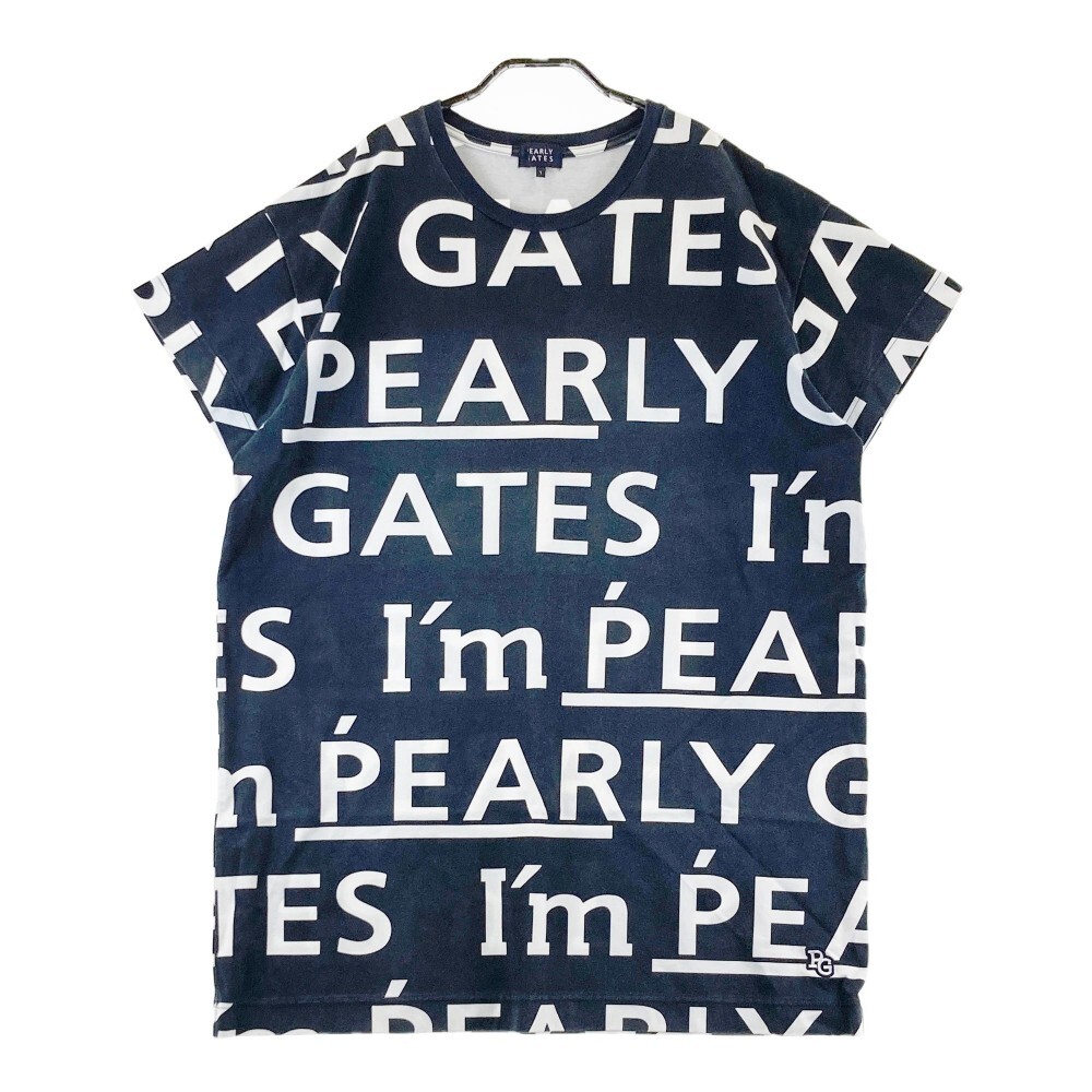 PEARLY GATES パーリーゲイツ 半袖ワンピース ロゴ総柄 ネイビー系 1 [240101020852] ゴルフウェア レディース