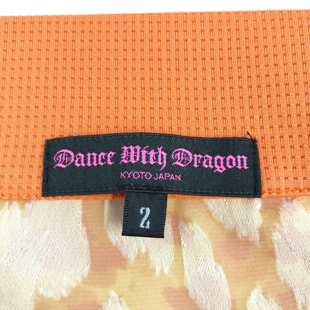 DANCE WITH DRAGON ダンスウィズドラゴン ジップジャケット オーガンジー 総柄 オレンジ系 2 [240001704527] ゴルフウェア レディース_画像6