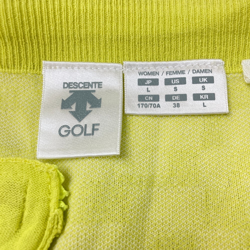 DESCENTE GOLF デサントゴルフ ニットスカート チェッカー柄 イエロー系 L [240101137037] ゴルフウェア レディース_画像4