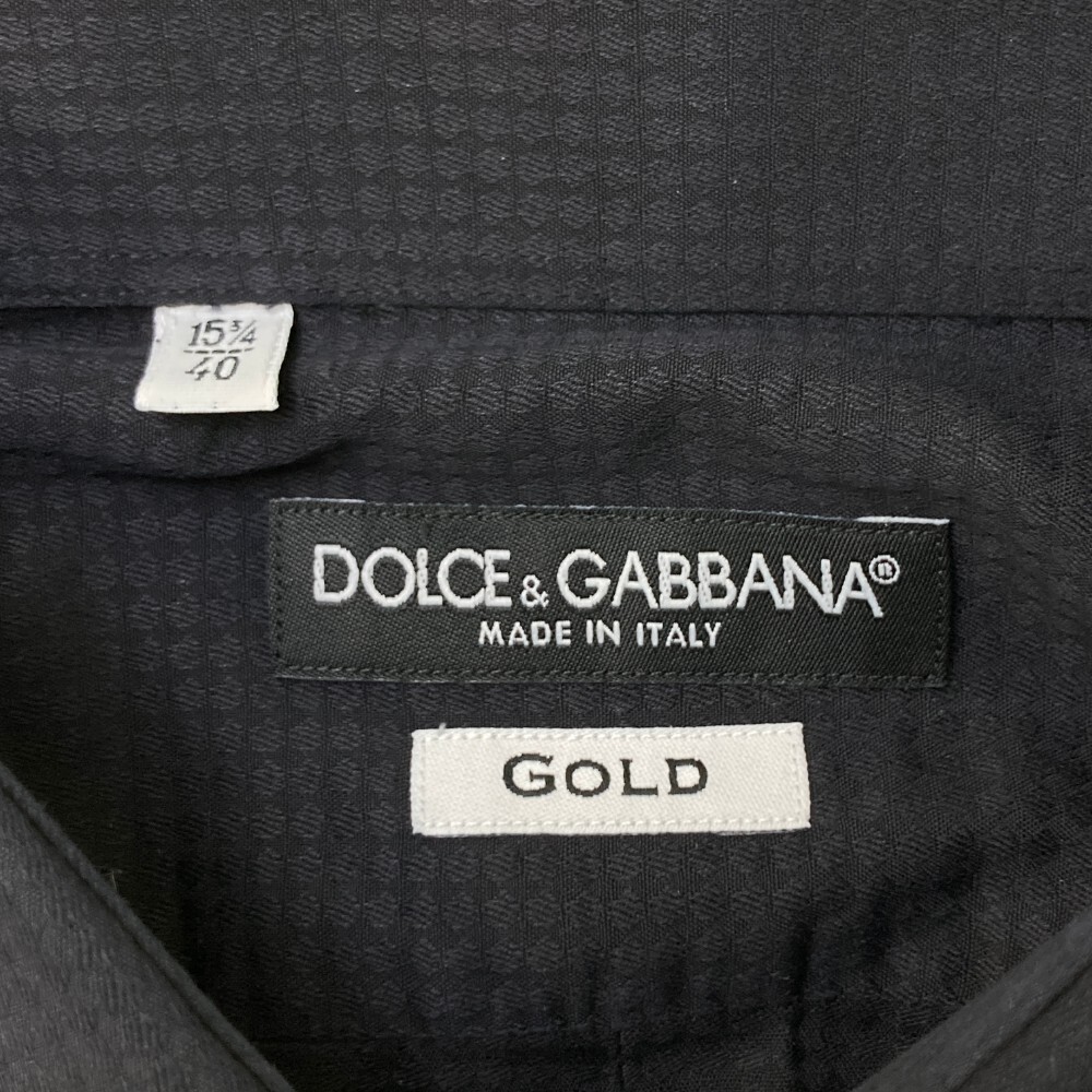 DOLCE & GABBANA ドルチェ アンド ガッバーナ 比翼仕立てシャツ 総柄 ブラック系 40 [240003000815] メンズ_画像3