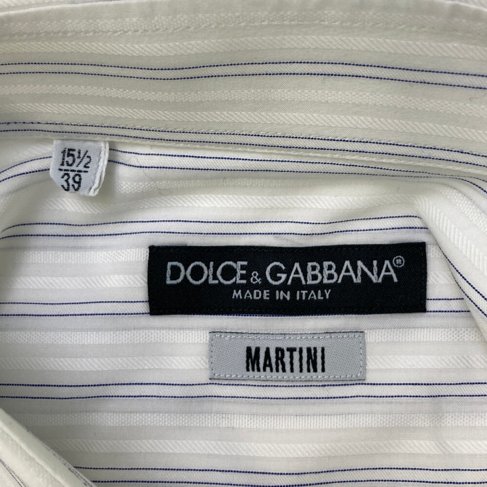 DOLCE & GABBANA ドルチェ アンド ガッバーナ MARTINI ドレスシャツ ストライプ ホワイト系 39 [240003000819] メンズ_画像3