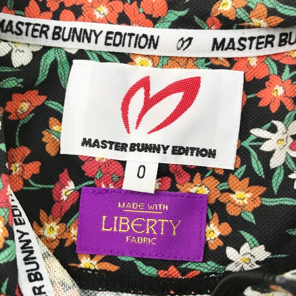 MASTER BUNNY EDITION マスターバニーエディション 2021年モデル ハーフジップ半袖Tシャツ 花 総柄 ブラック系 0 [240001608539]