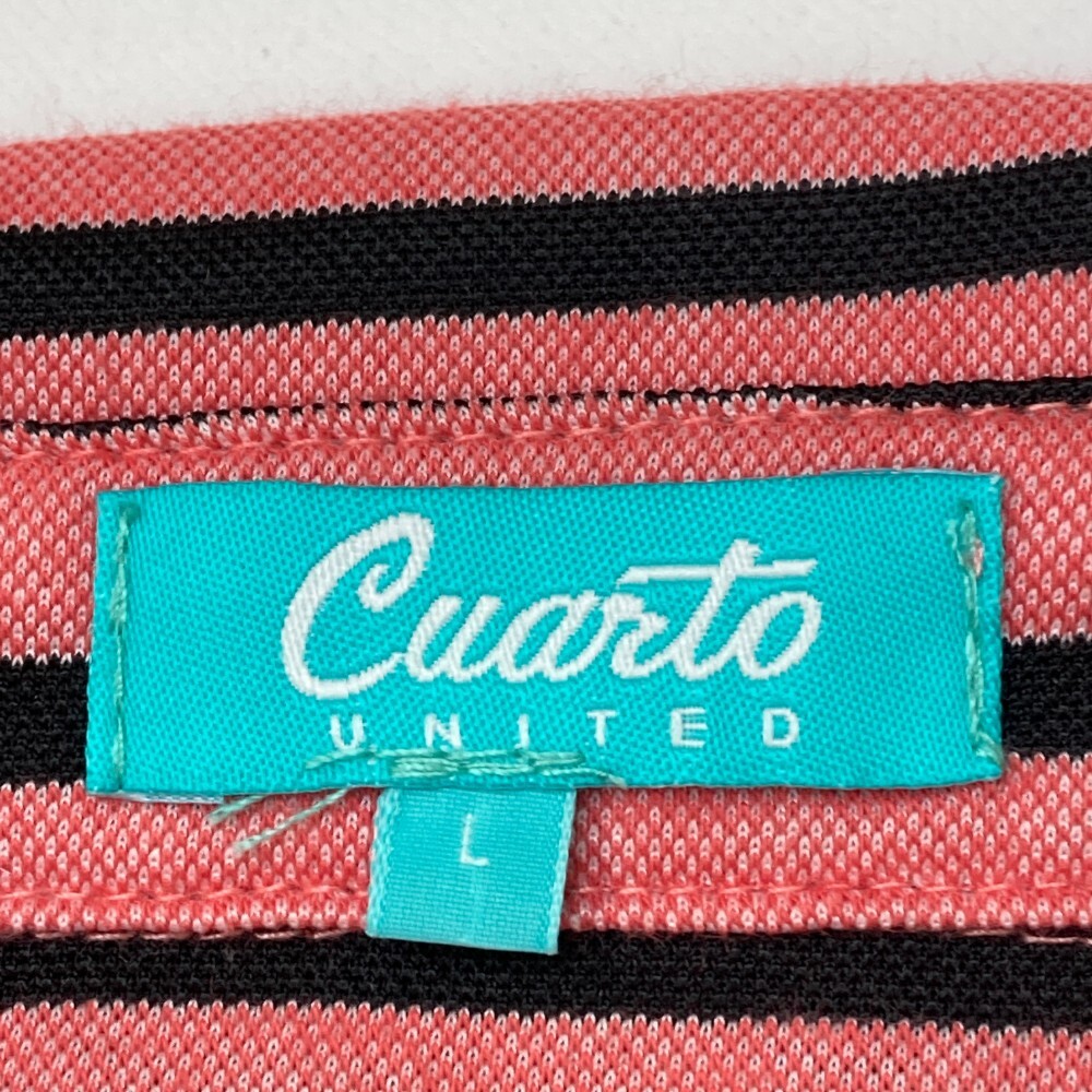 【1円】CUARTO UNITED クアルトユナイテッド 長袖ポロシャツ ボタンダウン ストライプ柄 レッド系 L [240101147536] レディース_画像3