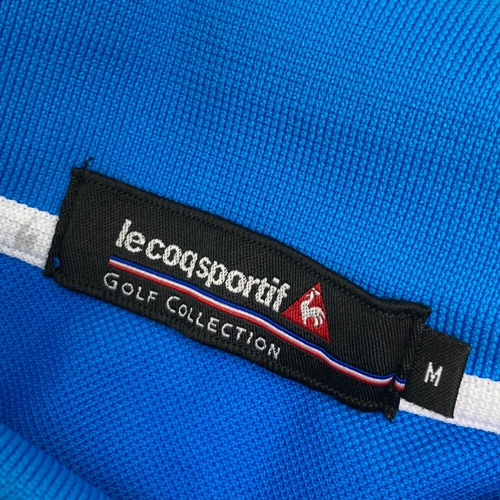 LECOQ GOLF ルコックゴルフ 半袖ポロシャツ ボーダー柄 ブルー系 M [240001502950] ゴルフウェア メンズ_画像3