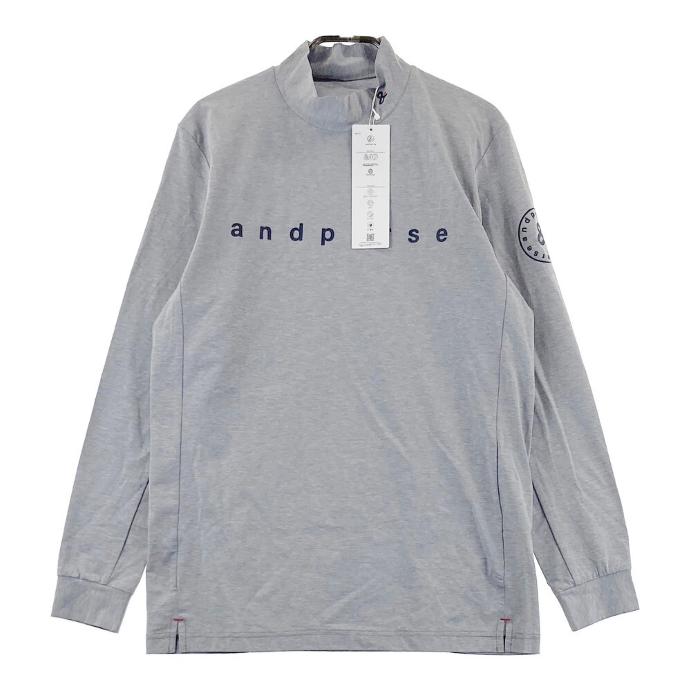 【新品】AND PER SE アンパスィ 2023年モデル ハイネック 長袖Tシャツ グレー系 M [240101154557] ゴルフウェア メンズ