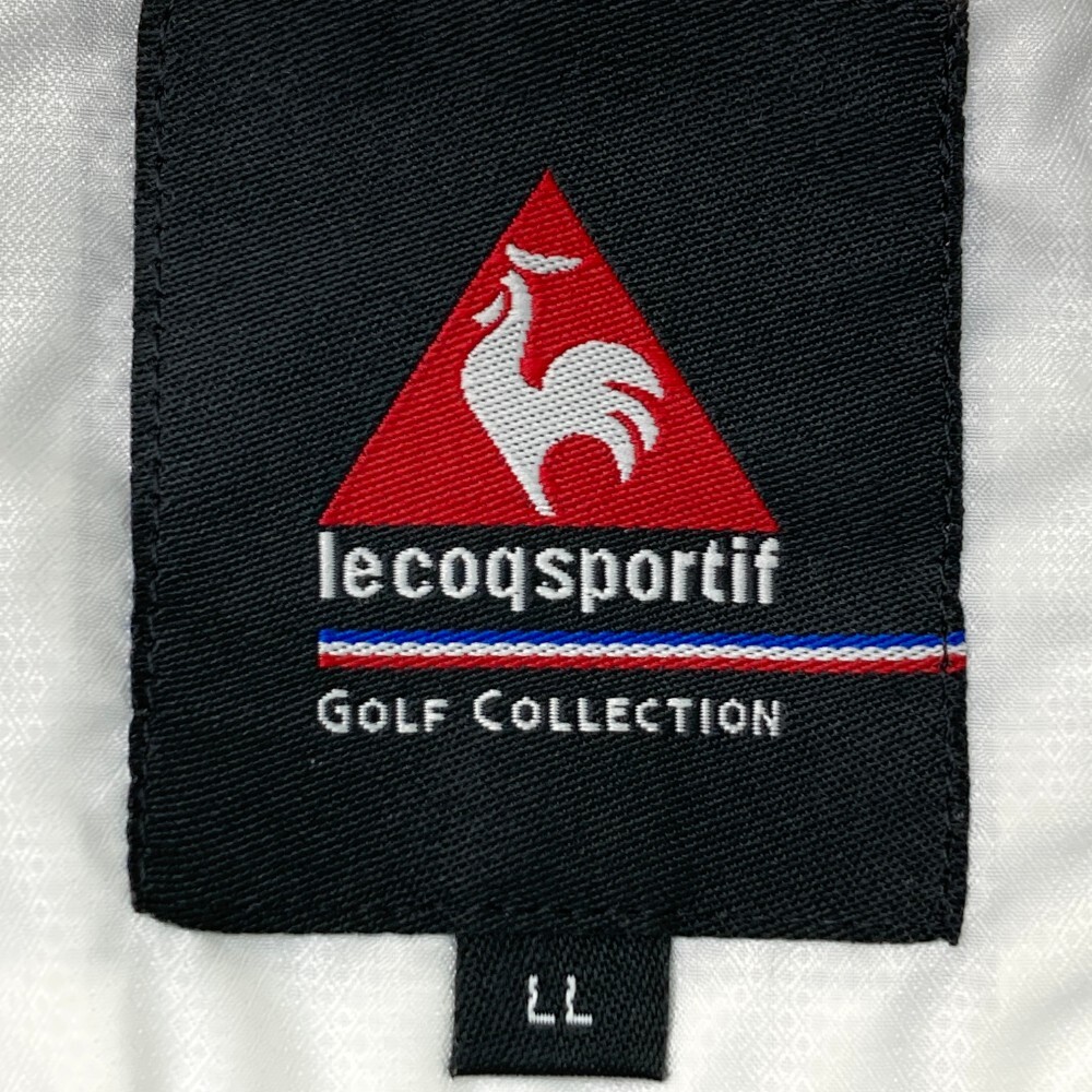 LECOQ GOLF ルコックゴルフ 裏メッシュ ハーフジップ 半袖ブルゾン ストライプ柄 ホワイト系 LL [240101157631] ゴルフウェア メンズ_画像4