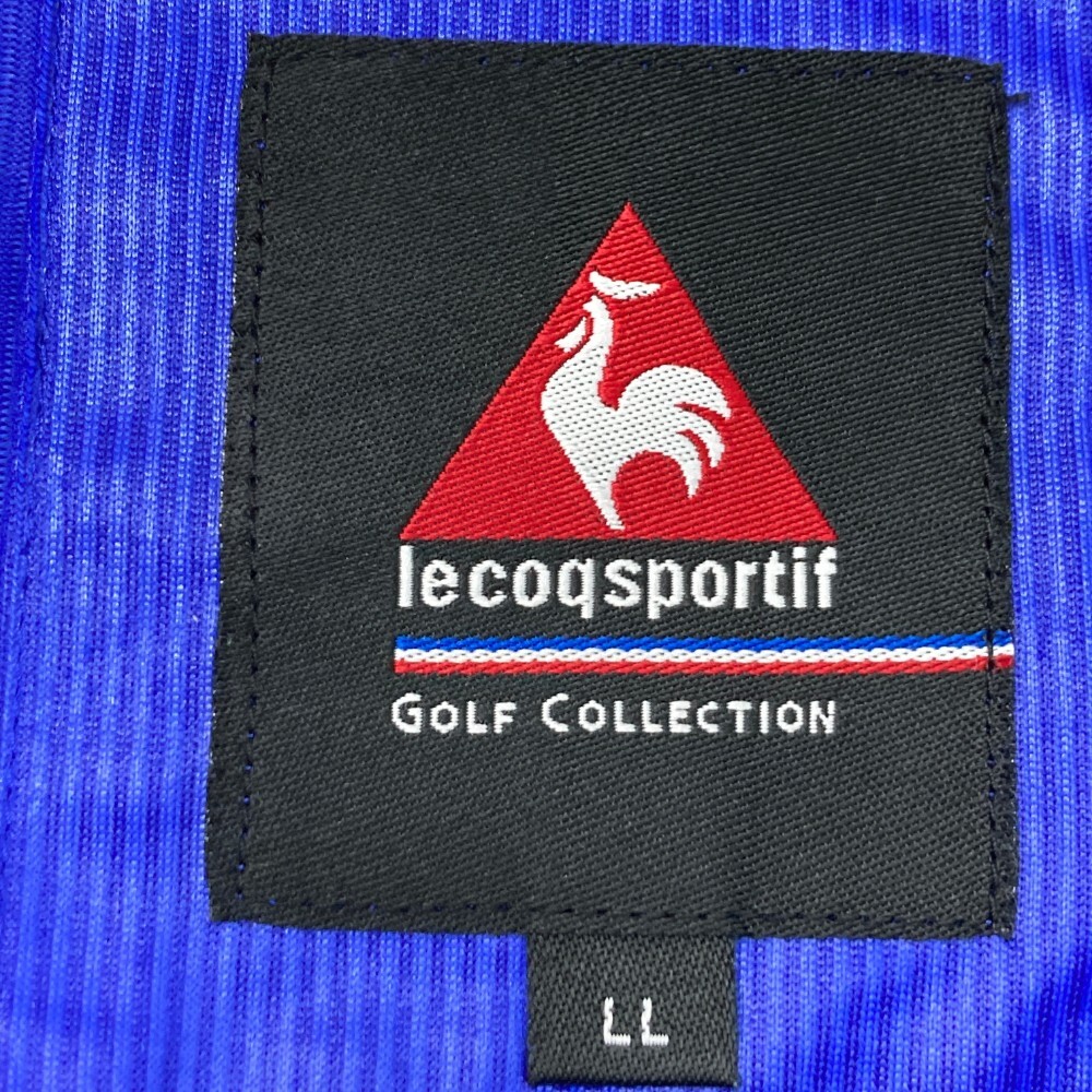 LECOQ GOLF ルコックゴルフ ハーフジップ 半袖Tシャツ ストライプ柄 ブルー系 LL [240101157633] ゴルフウェア メンズ_画像3