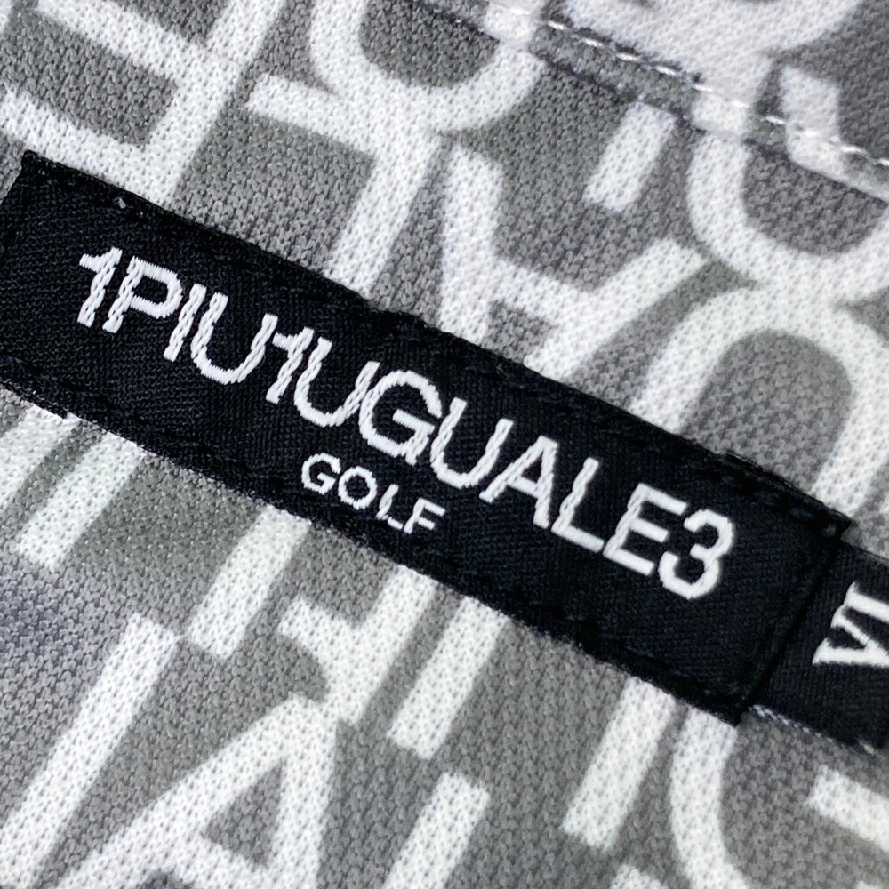 1PIU1UGUALE3 GOLF MRT186 半袖ポロシャツ 総柄 ロゴ グレー系 6 [240101157851] ゴルフウェア メンズ_画像3