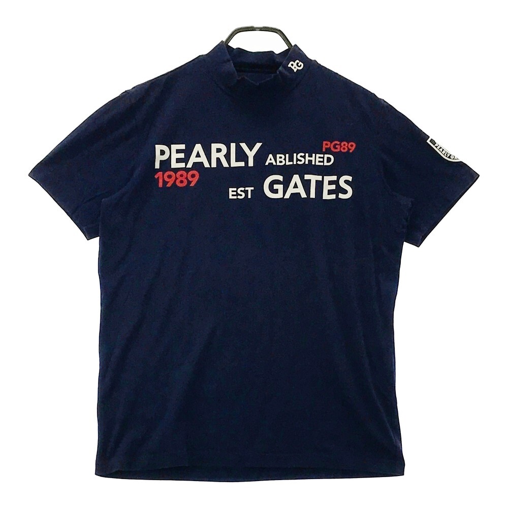 PEARLY GATES パーリーゲイツ ハイネック 半袖Tシャツ ネイビー系 5 [240101088094] ゴルフウェア メンズ_画像1