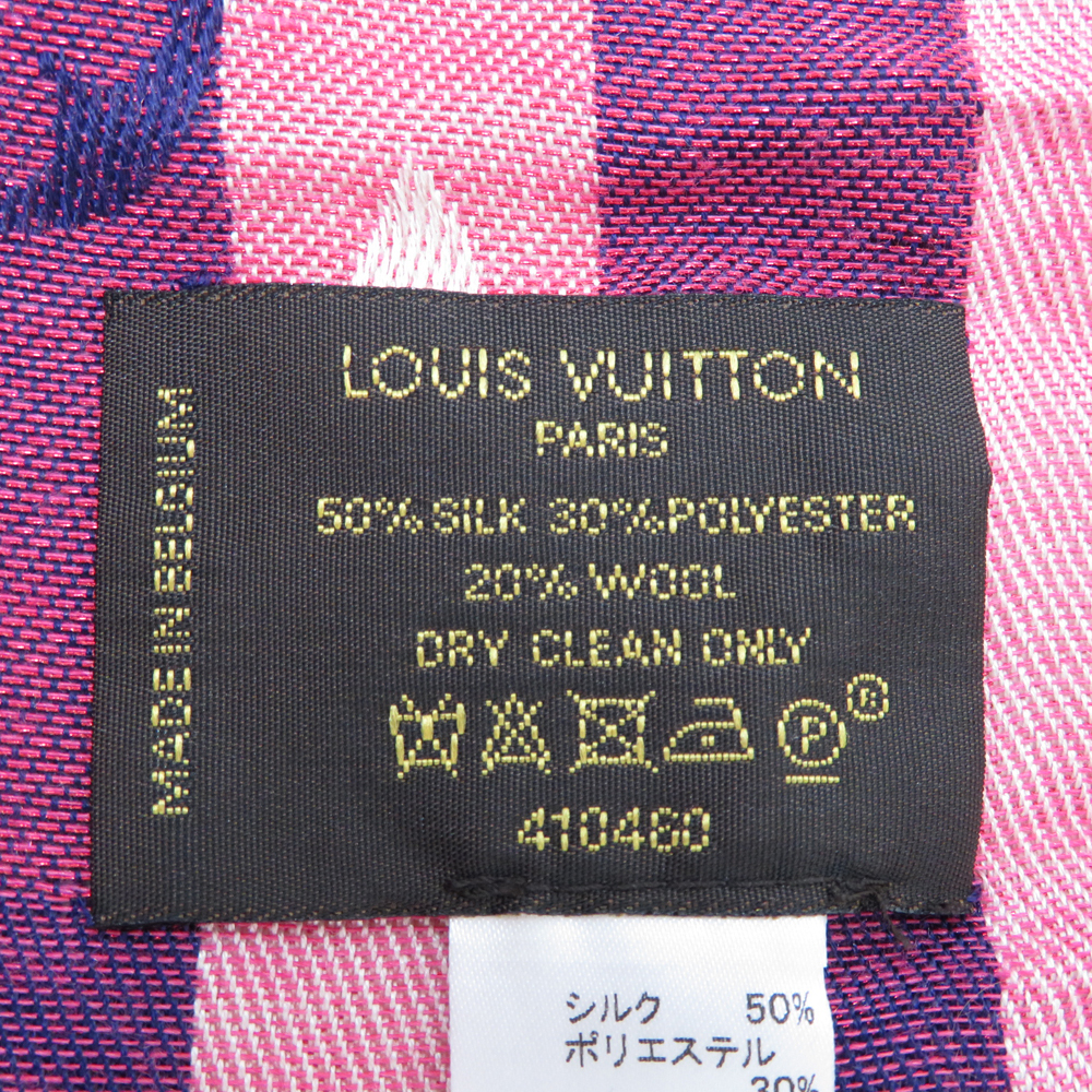 LOUIS VUITTON ルイ ヴィトン M74591/410460 ストール ショール モノグラム レイユール マリーヌ ピンク系 [240101153765] メンズ_画像6