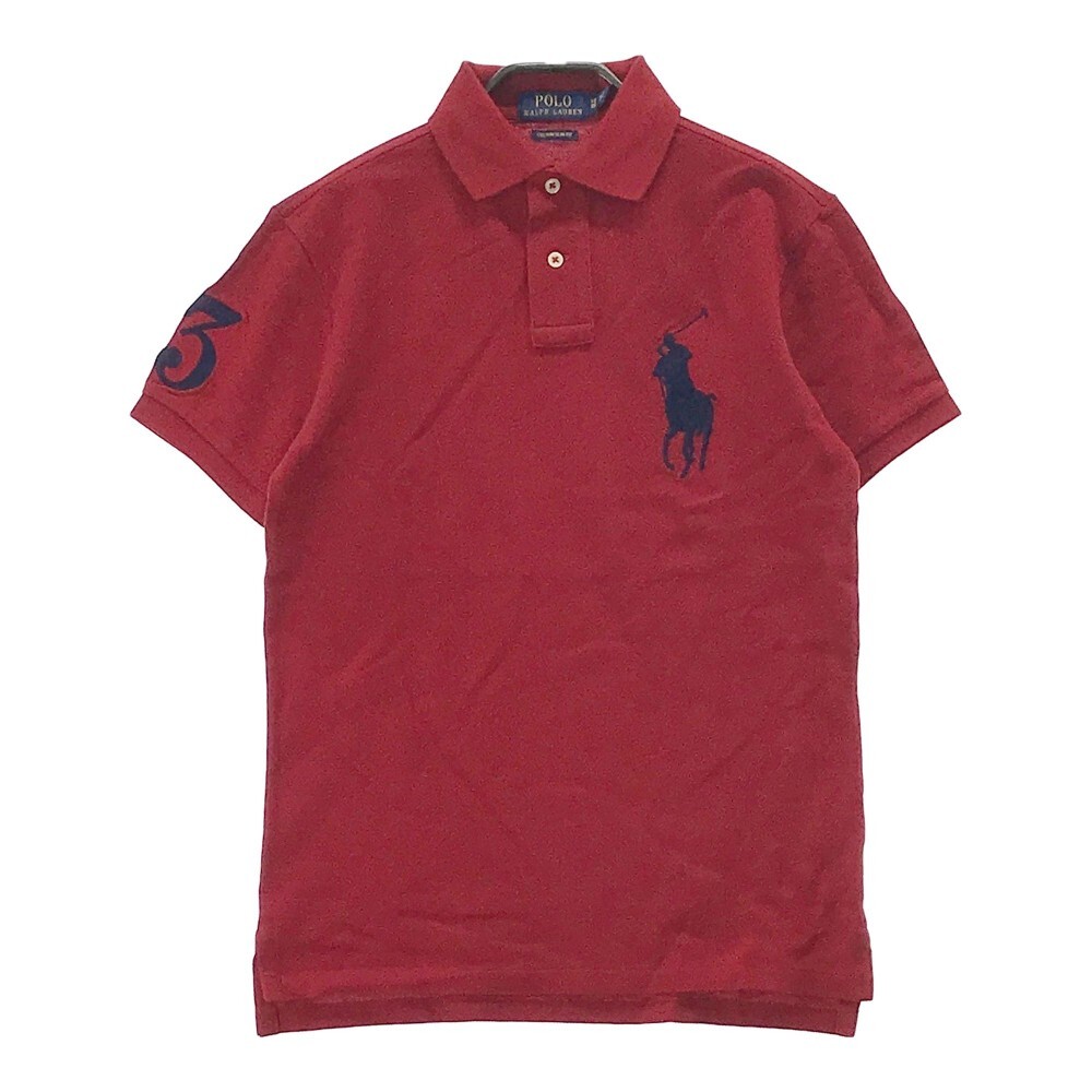 【新品】POLO RALPH LAUREN ポロ ラルフローレン 半袖ポロシャツ ビッグポニー レッド系 XS [240101081416] メンズ_画像1