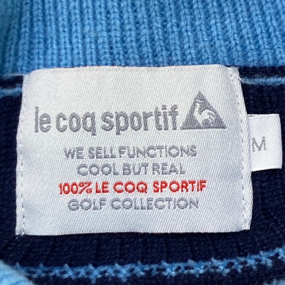 LECOQ GOLF ルコックゴルフ タートルネック ニットセーター 総柄 ブルー系 M [240101159453] ゴルフウェア レディース_画像3