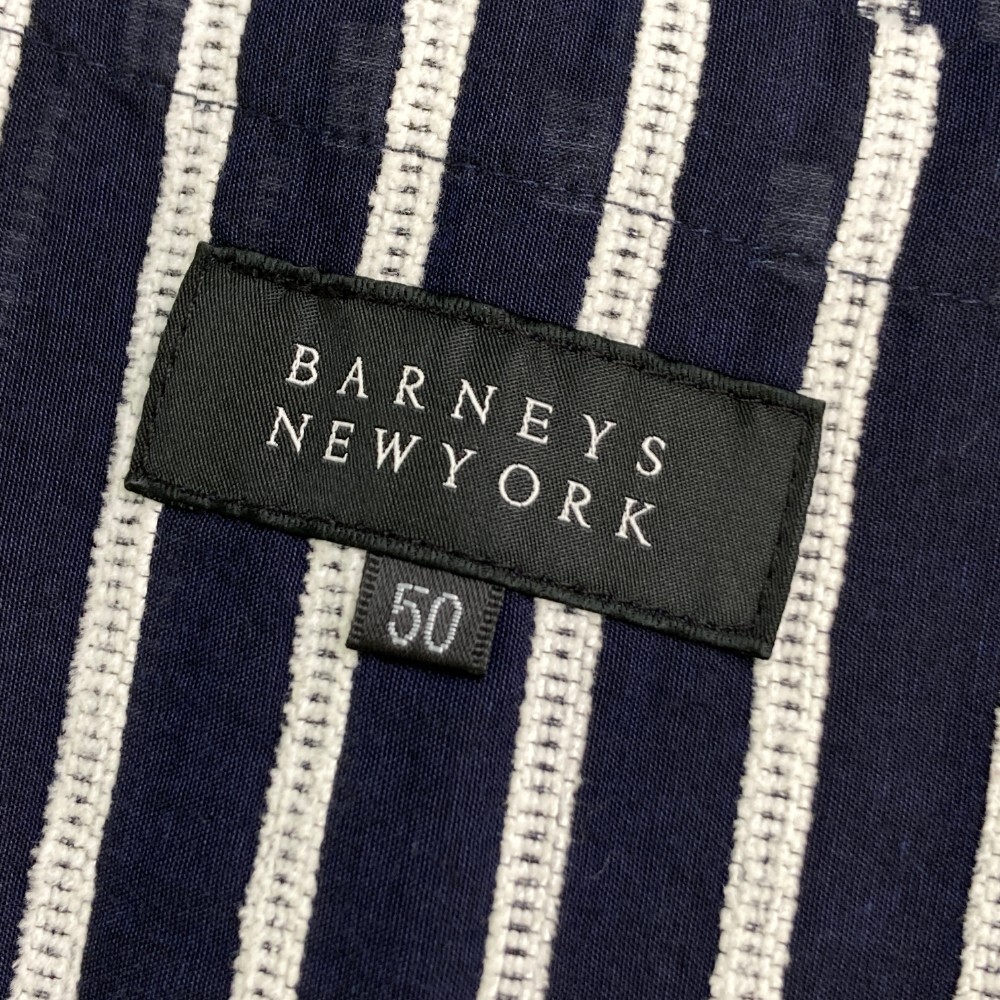 BARNEYS NEWYORK バーニーズ ニューヨーク テーラードジャケット 2B コットン ストライプ柄 ネイビー系 50 [240101157866] メンズの画像4