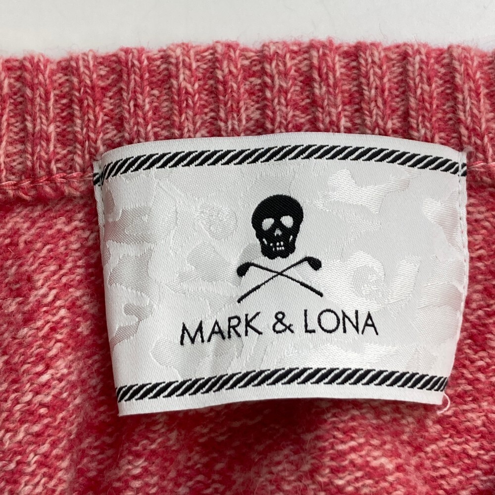 MARK&LONA マークアンドロナ Vネック ウール混 ニットセーター ピンク系 S [240101156863] ゴルフウェア レディース_画像3