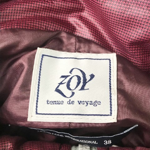 【1円】ZOY ゾーイ 2way フード 中綿ベスト 千鳥柄 レッド系 38 [240001864396] レディース_画像5