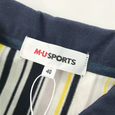 M.U SPORTS エムユースポーツ レイヤード風 半袖 ポロシャツ ネイビー系 40 [240001784633] ゴルフウェア レディース_画像6