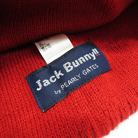 【1円】JACK BUNNY ジャックバニー ニット帽 ワッペン レッド系 FR [240001809440]_画像6