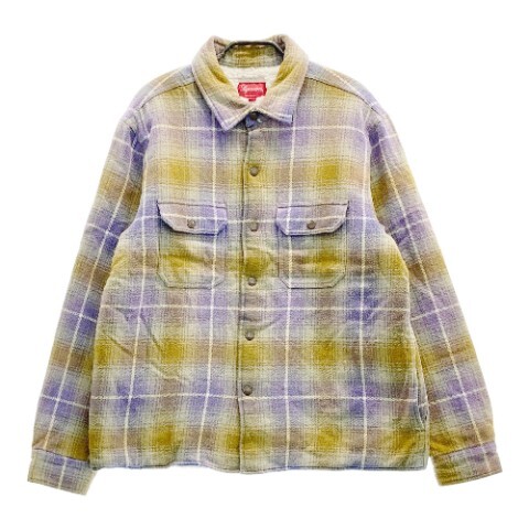 【1円】SUPREME シュプリーム 22AW Shearling Lined Flannel Shirt チェック パープル系 S [240001885883] メンズ_画像1