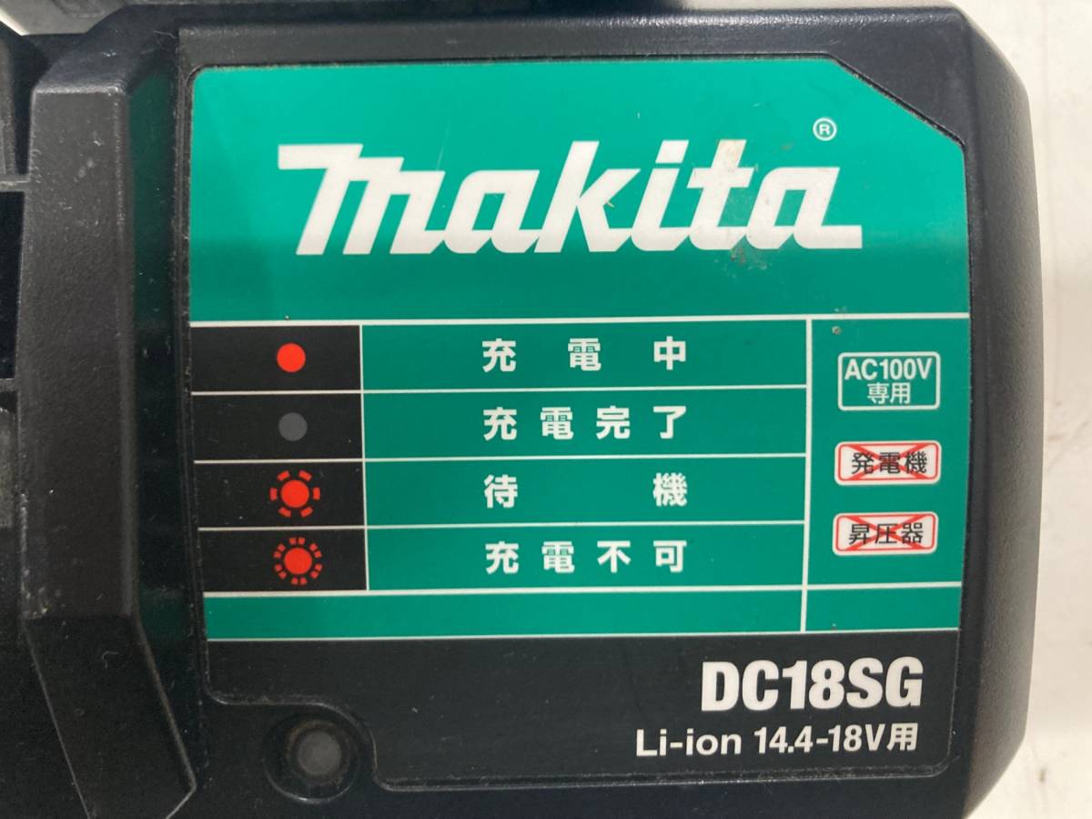 【中古品】makita(マキタ) 14.4v1.3Ahバッテリx1 充電器セット BL1413G/DC18SGの画像2