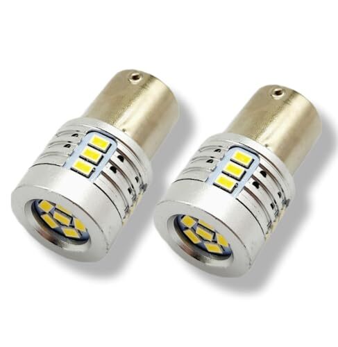 12V 24V 兼用 S25 LED マーカー 球 180° トラック 車 バックランプ ライト 電球 バルブ シングル ホワイト 2個_画像2