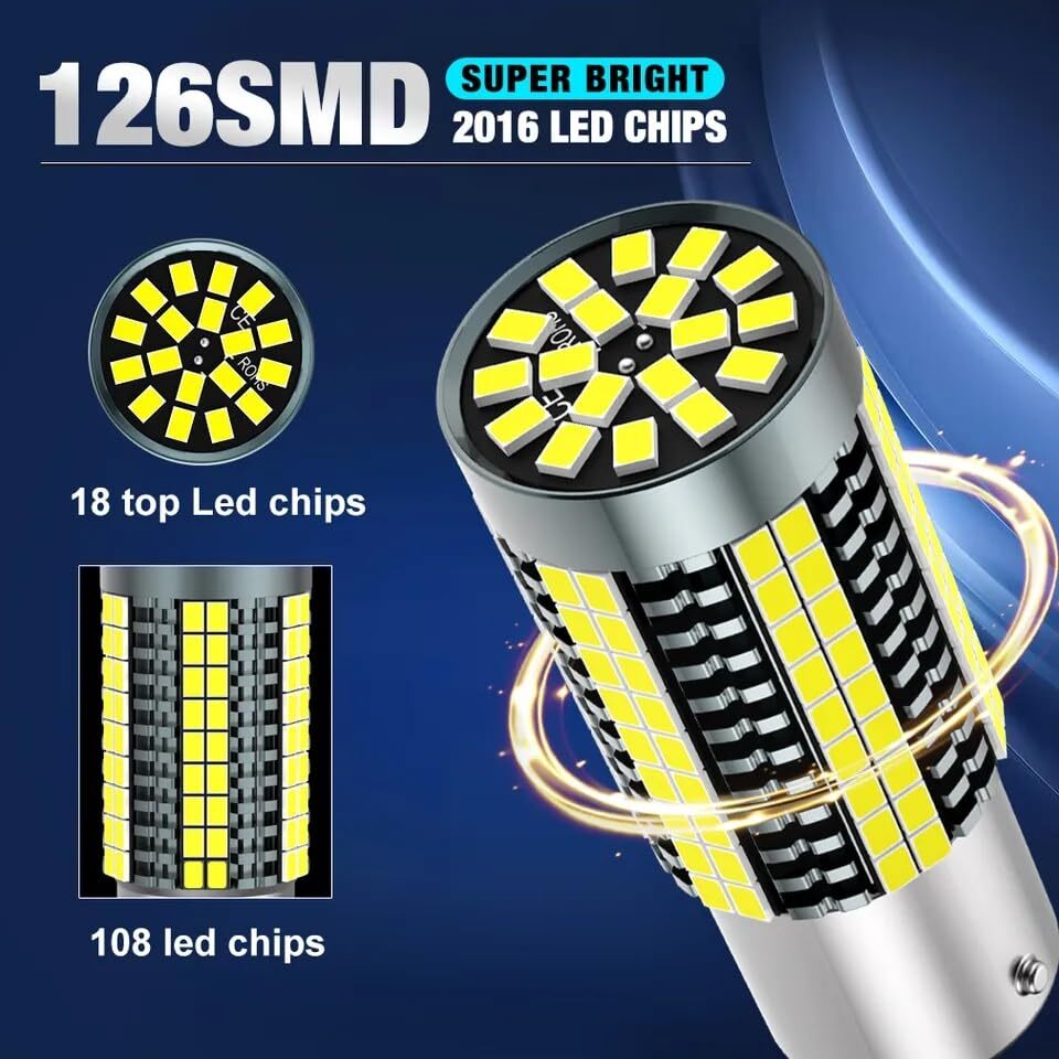 明るい ストロボ LED マーカー 12V 24V 兼用 S25 バックランプ マーカー球 ライト 電球 バルブ 2個の画像3