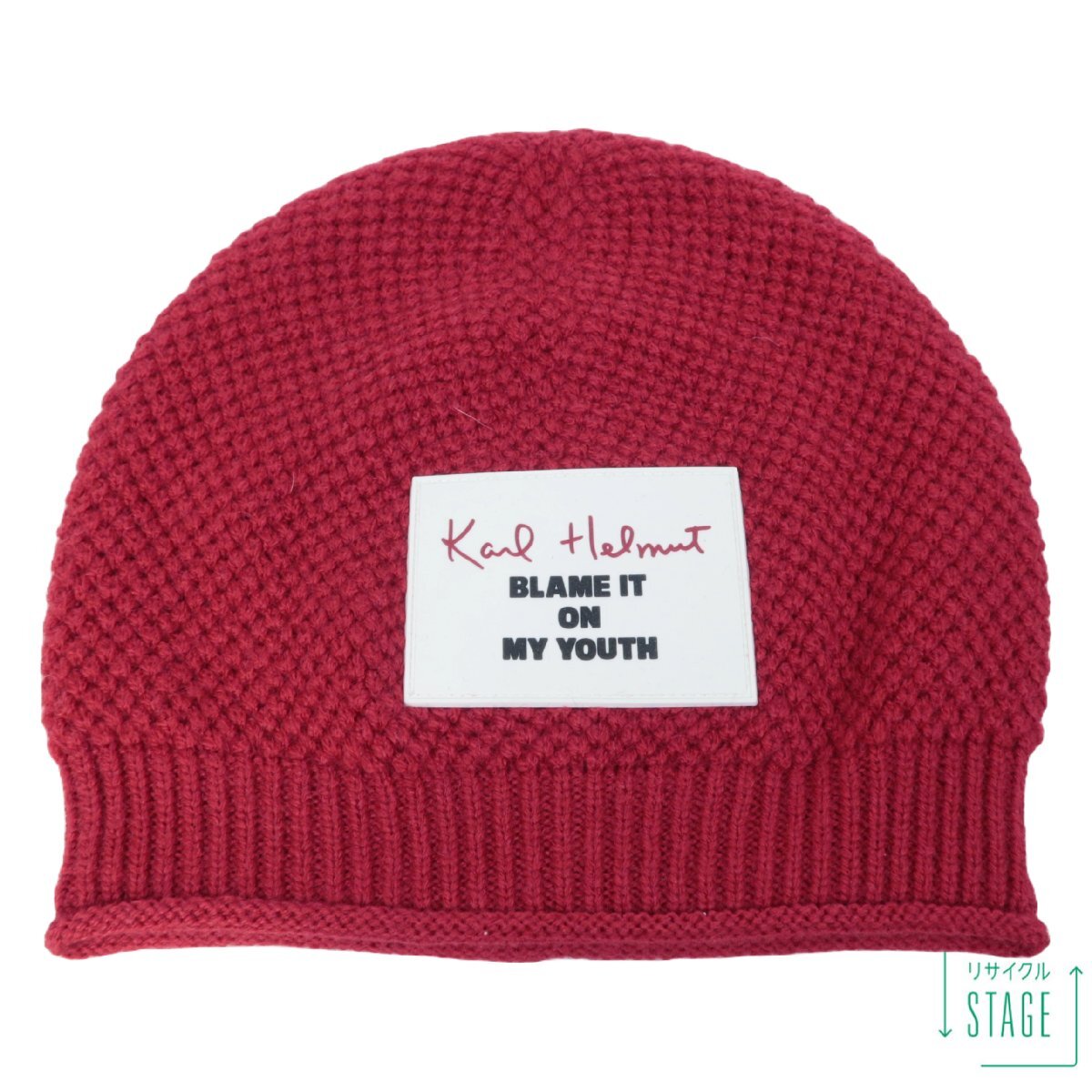 [ beautiful goods ] Karl hell m* knitted cap . warm simple with logo letter pack post service possible red series k2555