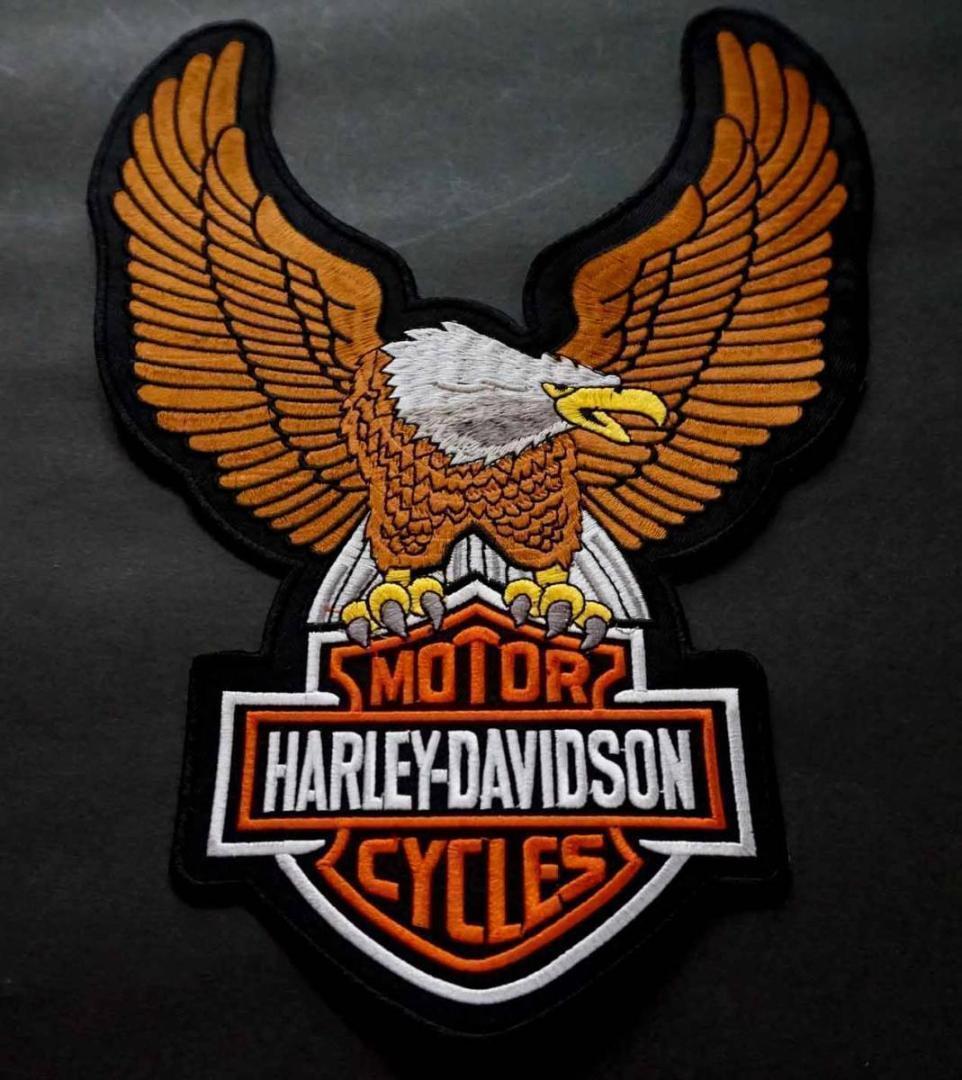 特大■白頭鷲茶翼DX縦長■激渋ハーレーダビッドソン Harley-Davidson刺繍ワッペン◇アメリカ 大型二輪車 オートバイ バイク ライダー ■DIYの画像6