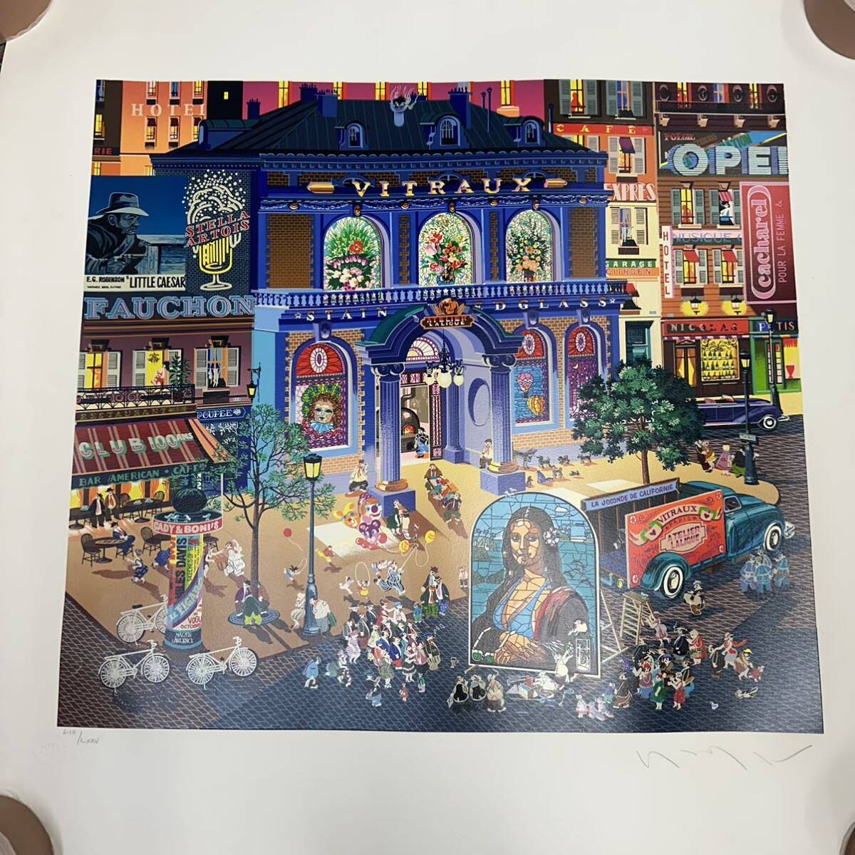 1 jpy ~hiroyama rattling [ stained glass Studio ] silk screen autograph autograph 1985 year edition genuine article guarantee beautiful goods 