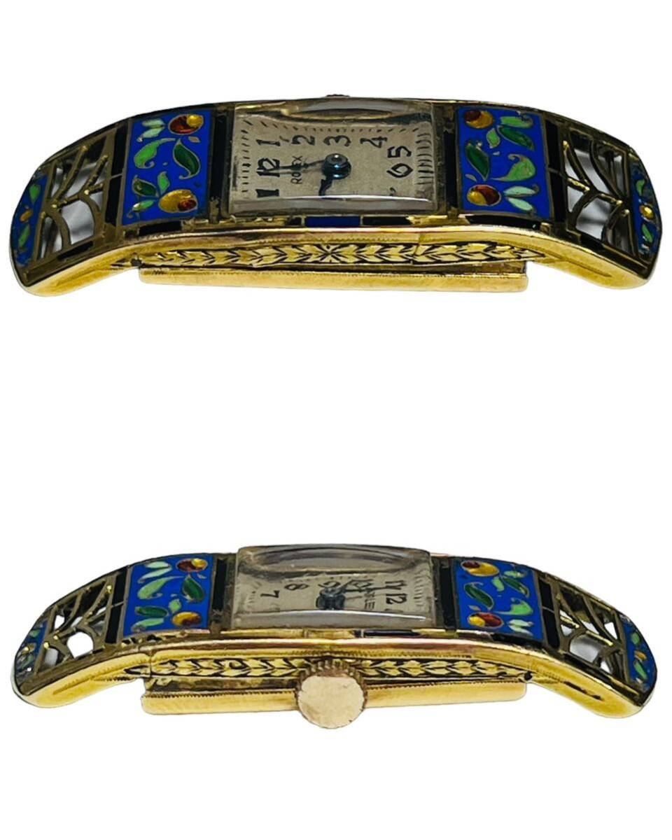 [1 jpy ~] [ rare ] Rolex ROLEXje neck sGENEX wristwatch hand winding hand winding clock 18K 18 gold 5.6g antique 
